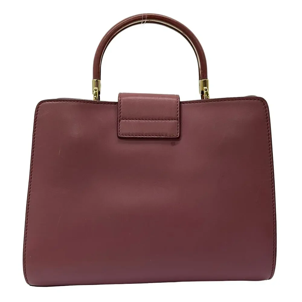 Salvatore Ferragamo Gancini Handbag Purple Gold